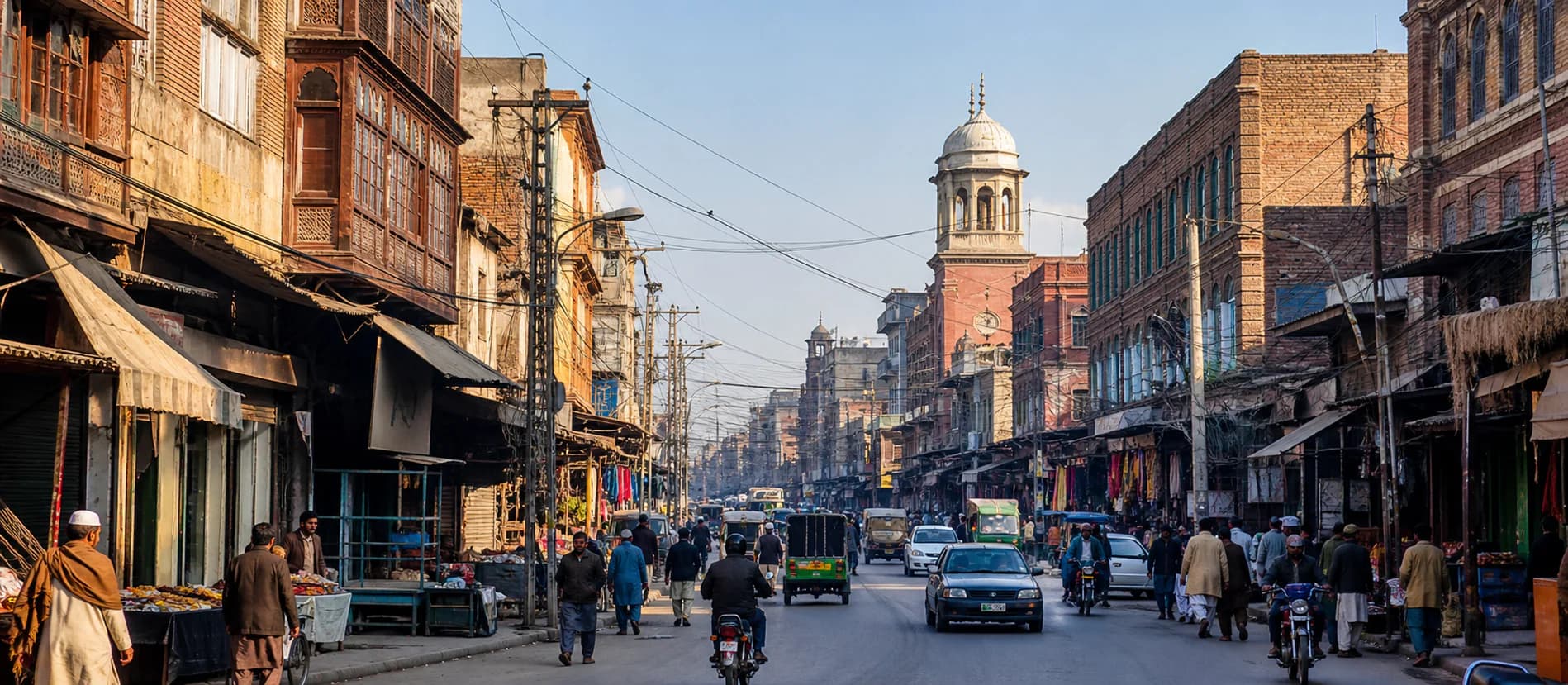 The historic Raja Bazaar district in Rawalpindi