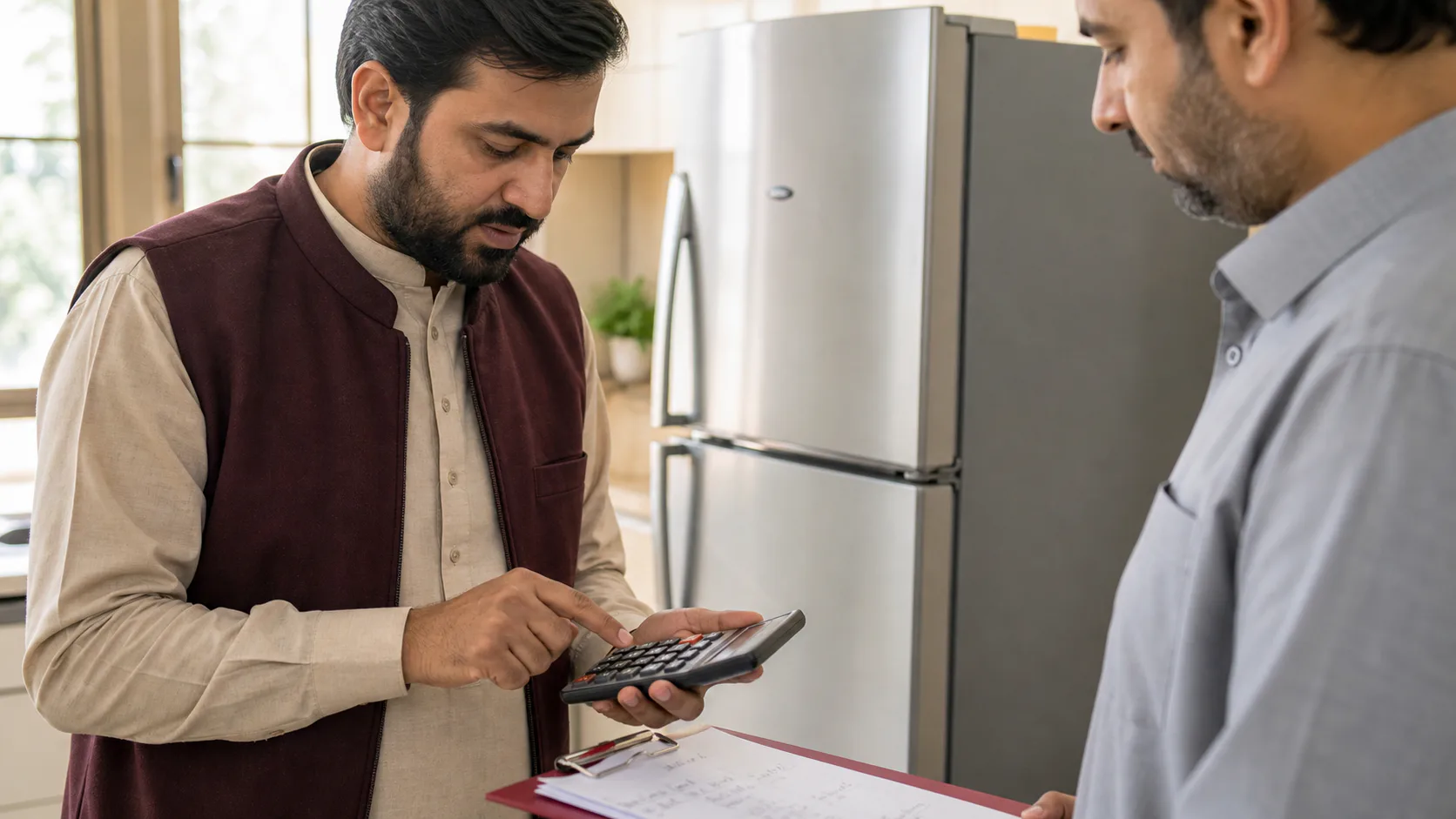 A dealer calculating a fair price for a used refrigerator