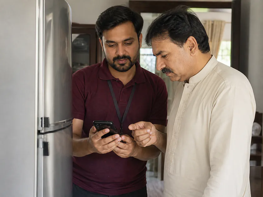 A dealer explaining a fair appliance quote to a homeowner