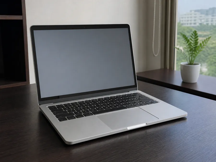 Silver business laptop